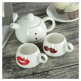 Набор чайный «Чай для двоих», 3 предмета: чайник 400 мл, 2 чашки 250 мл