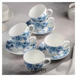 Набор чайный "Селена", 12 предметов: 6 чашек 280 мл, 6 блюдец 15 см