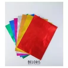 Набор цветной фольги "Двухсторонняя,фактурная,британский горошек" 7 лист,7 цвет, 21х29,7 см