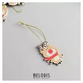 Набор декора для творчества дерево "Лосик в шарфике" набор 4 шт 5,5х3,3 см