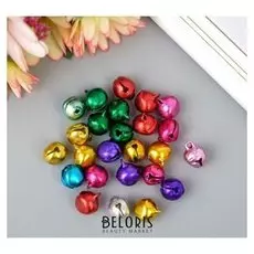 Набор декора для творчества металл "Колокольчики цветные" (набор 25 шт), d-1 см, 12х10 см