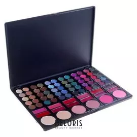 Набор декоративной косметики тени 60 цветов, 6 цветов румян, 12 бальзамов для губ