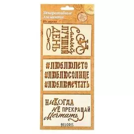 Набор декоративных элементов (3 шт) "Самый Лучший День!", 7 х 10 см