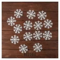 Набор декоративных наклеек "Снежинки", 14 снежинок по 10 см