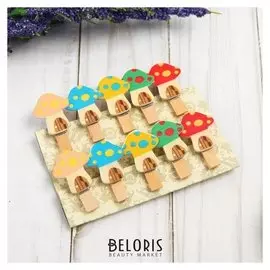 Набор декоративных прищепок «Грибочки» набор 10 шт.