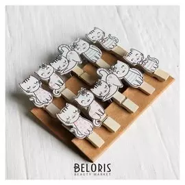 Набор декоративных прищепок "Котики" набор 10 шт.