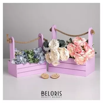 Набор деревянных ящиков 2 в 1 с шильдиком, «Самой нежной», 25х15х30, 21х12х23 см