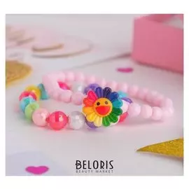 Набор детских браслетов "Выбражулька" 2шт, цветочек, цветные