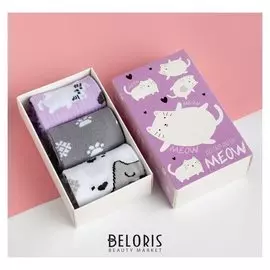 Набор детских носков Kaftan "Котик" 3 пары, р-р 16-18