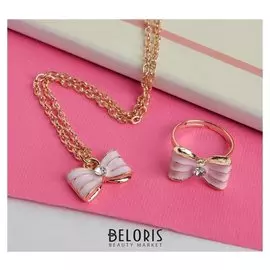 Набор детский 2 предмета: кулон, кольцо, бантик