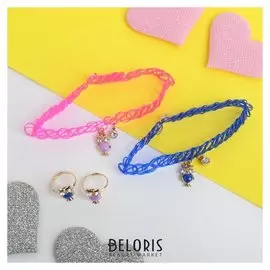 Набор детский 4 предмета: 2 чокера, 2 кольца, совушки