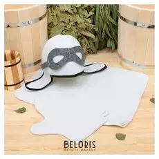 Набор для бани "Летчик" шапка, коврик, рукавица