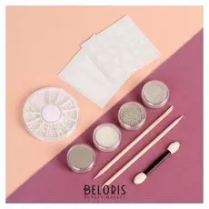 Набор для декора, цвет белый/серебристый