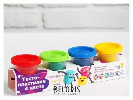 Набор для детского творчества «Тесто-пластилин, 4 цвета»