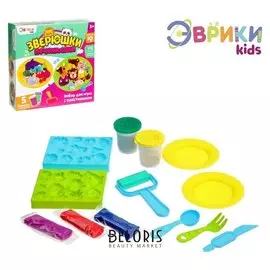 Набор для игры с пластилином «Зверюшки-печенюшки», 5 баночек с пластилином