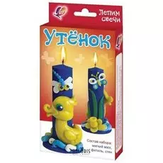 Набор для изготовления свечей "Утенок" восковые пластины 5 шт., 5 цв., фитиль, стек