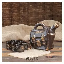 Набор для коньяка "Барсетка", 7 предметов, объём 1.5 л/0.08 л