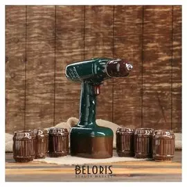 Набор для коньяка "Дрель" бирюза, 7 предметов, 0,5 л