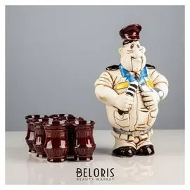 Набор для коньяка "Гаишник", 7 предметов в наборе, 1,25 л/0.05 мл