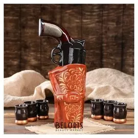 Набор для коньяка "Кольт", 7 предметов в наборе, 0,35 л/0.05 мл