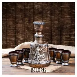 Набор для коньяка "Охота", 7 предметов, 2,6/0.05 л