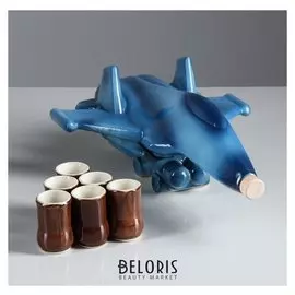 Набор для коньяка "Самолет", 7 предметов в наборе, 1,5 л/0.05 мл