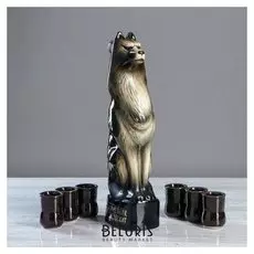 Набор для коньяка "Волк", 7 предметов в наборе, 1,3 л/0.05 мл