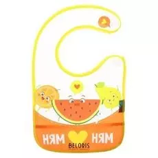 Набор для кормления "Фруктовое счастье" ( нагрудник+ тарелка+вилка+ложка)