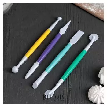 Набор для моделирования кондитерских украшений, 4 шт