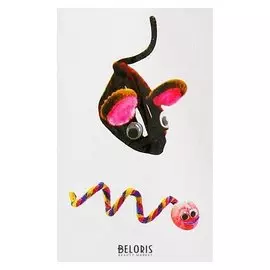 Набор для создания игрушки из меховых палочек и помпошек «Мышка и змея»