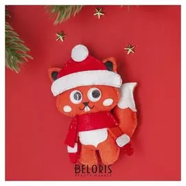 Набор для создания магнита из фетра «Пушистая белка»