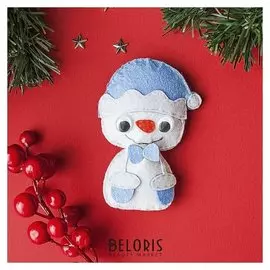 Набор для создания магнита из фетра «Снеговик»