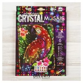 Набор для создания мозаики «Попугай» Crystal Mosaic, на тёмном фоне