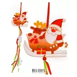 Набор для создания новогодней подвески «Дед мороз в санях»