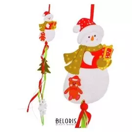 Набор для создания новогодней подвески «Снеговик с подарками»