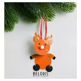 Набор для создания новогодней подвески со светом «Олень с бантиком»