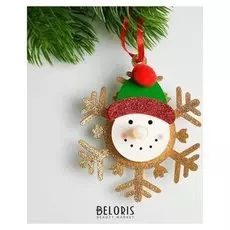 Набор для создания новогодней подвески со светом «Снеговик в шапочке»