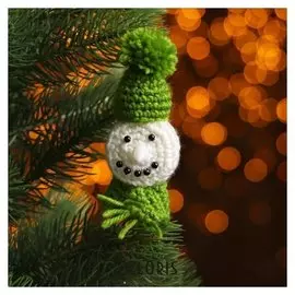 Набор для создания новогодней подвески со светом «Снеговичок в шапочке»