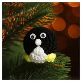 Набор для создания новогодней подвески со светом «Пингвинчик»