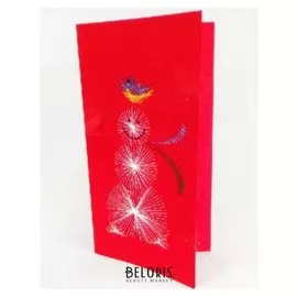 Набор для создания новогодней поздравительной открытки - изонить «Снеговик»