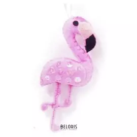 Набор для создания подвески из фетра «Фламинго с пайетками»