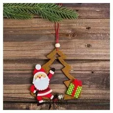 Набор для создания подвесной ёлочной игрушки из фетра «Дед мороз и ёлка»