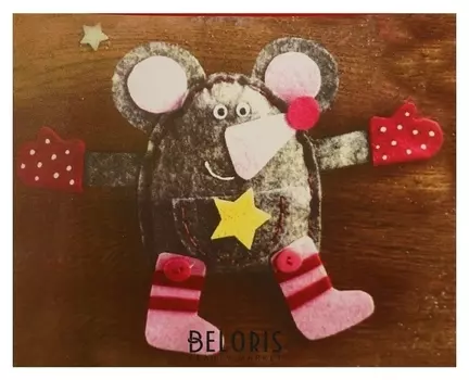 Набор для создания подвесной ёлочной игрушки из фетра «Мышонок со звездочкой»