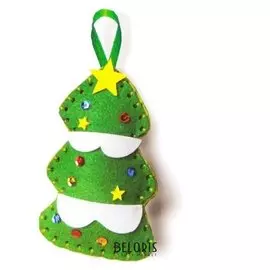 Набор для создания подвесной ёлочной игрушки из фетра «Ёлочка со звездой»