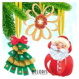 Набор для создания подвесок из лент «Снежинка, ёлочка, Дед мороз», 3 в 1