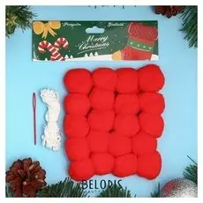 Набор для создания праздничной гирлянды «Новый год» игла пластик, цвет красный