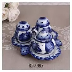 Набор для специй ,3 предмета, гжель