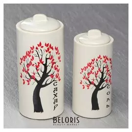 Набор для специй "Белая сакура" 2 предмета