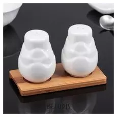 Набор для специй «Близнецы», 2 шт: солонка и перечница, на подставке