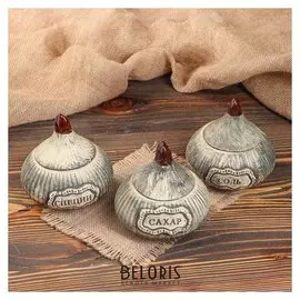 Набор для специй "Чиполлино", под шамот, 3 предмета, 0.4 л